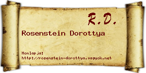 Rosenstein Dorottya névjegykártya